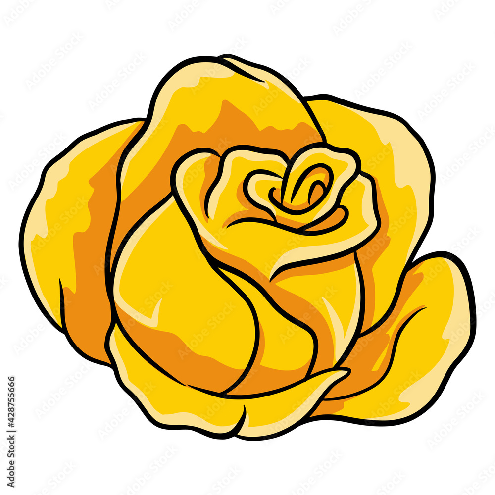 Hand-drawn roses. Beautiful flower. Cartoon style. Vector illustration. Hand-drawn roses. Beautiful flower. Cartoon style. Vector illustration.