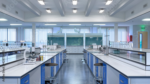 Laboratory interior. 3d illustration