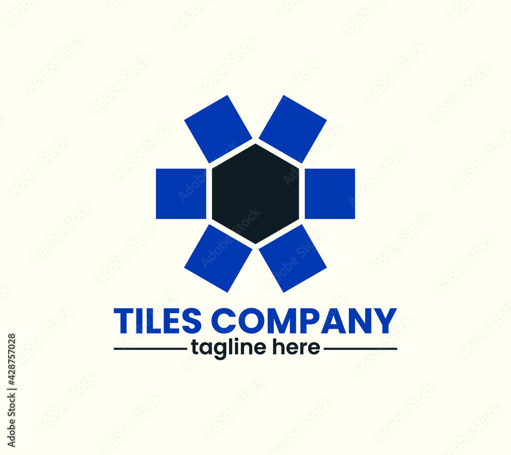Tiles company logo with construction, tiles floor, decoration, tiler