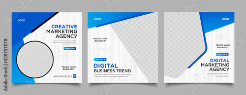 Editable Post Template Social Media Banners for Digital Marketing. 