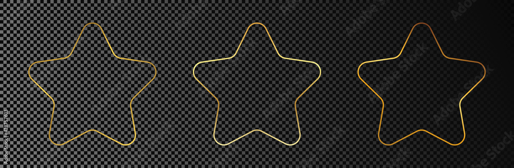 Gold glowing rounded star shape frame Gold glowing rounded star shape frame
