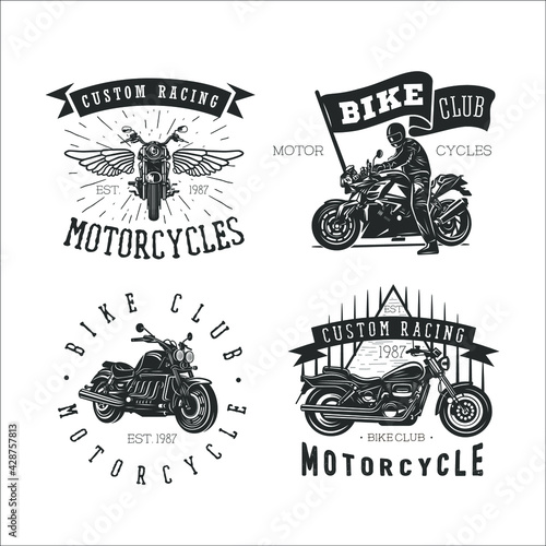 Set logo motorcycle vintage