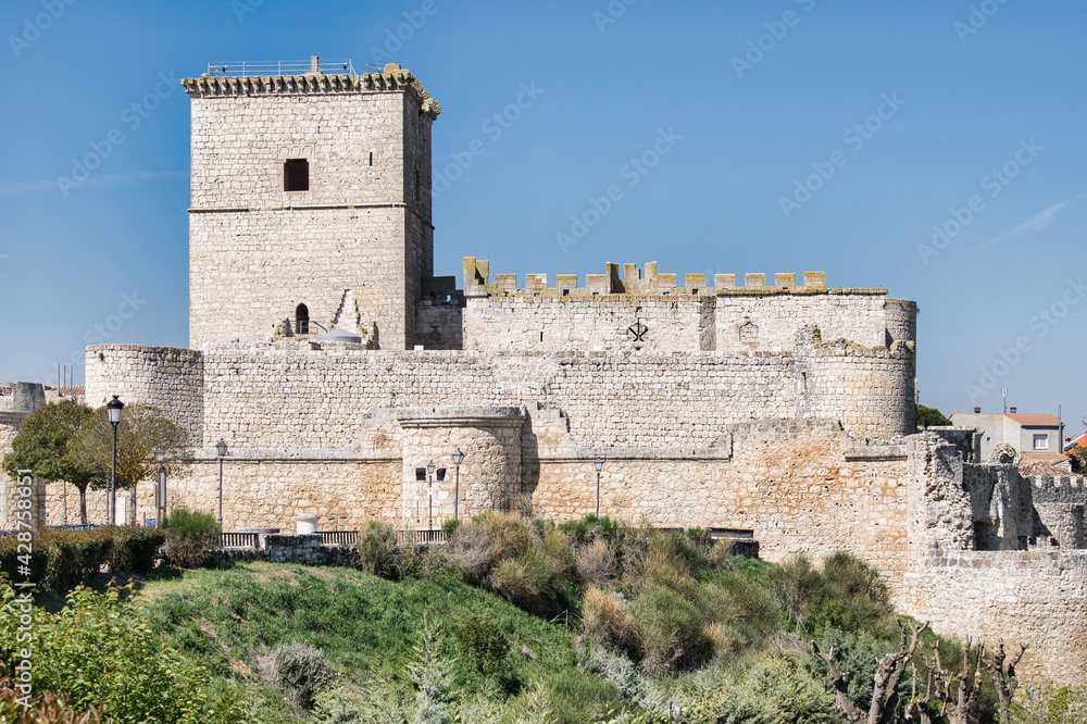 Ruinas castillo medieval y feudal de Portillo, siglo XV, en la provincia de Valladolid, España