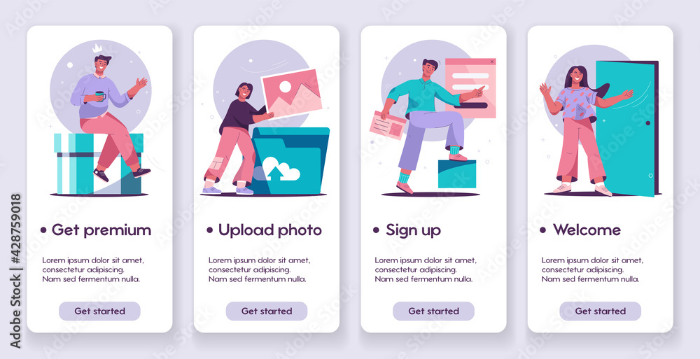Vector banner illustration of Onboarding concept Vector banner illustration of Onboarding concept