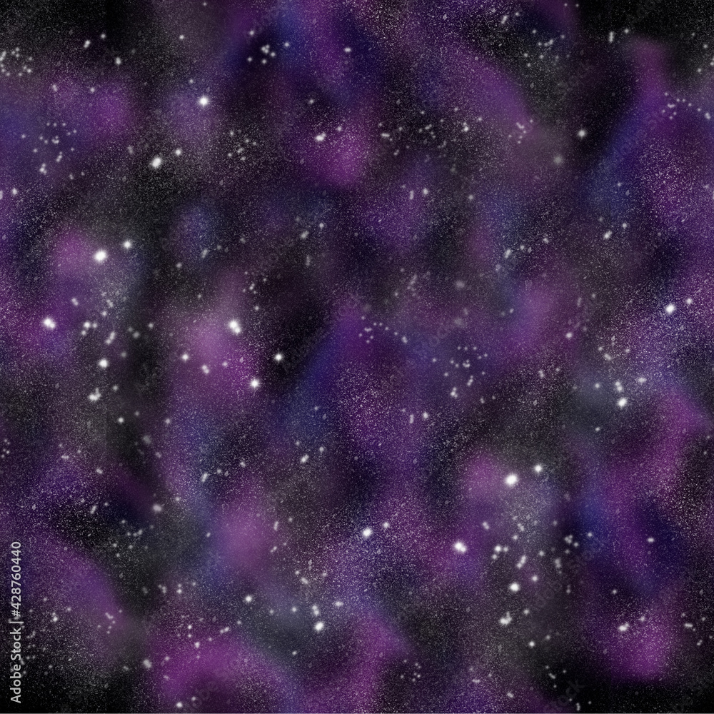 Galaxy Pattern Background Hand Drawn Illustration	