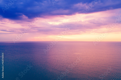 Seascape in the early morning. Sunrise over the sea. Nature landscape