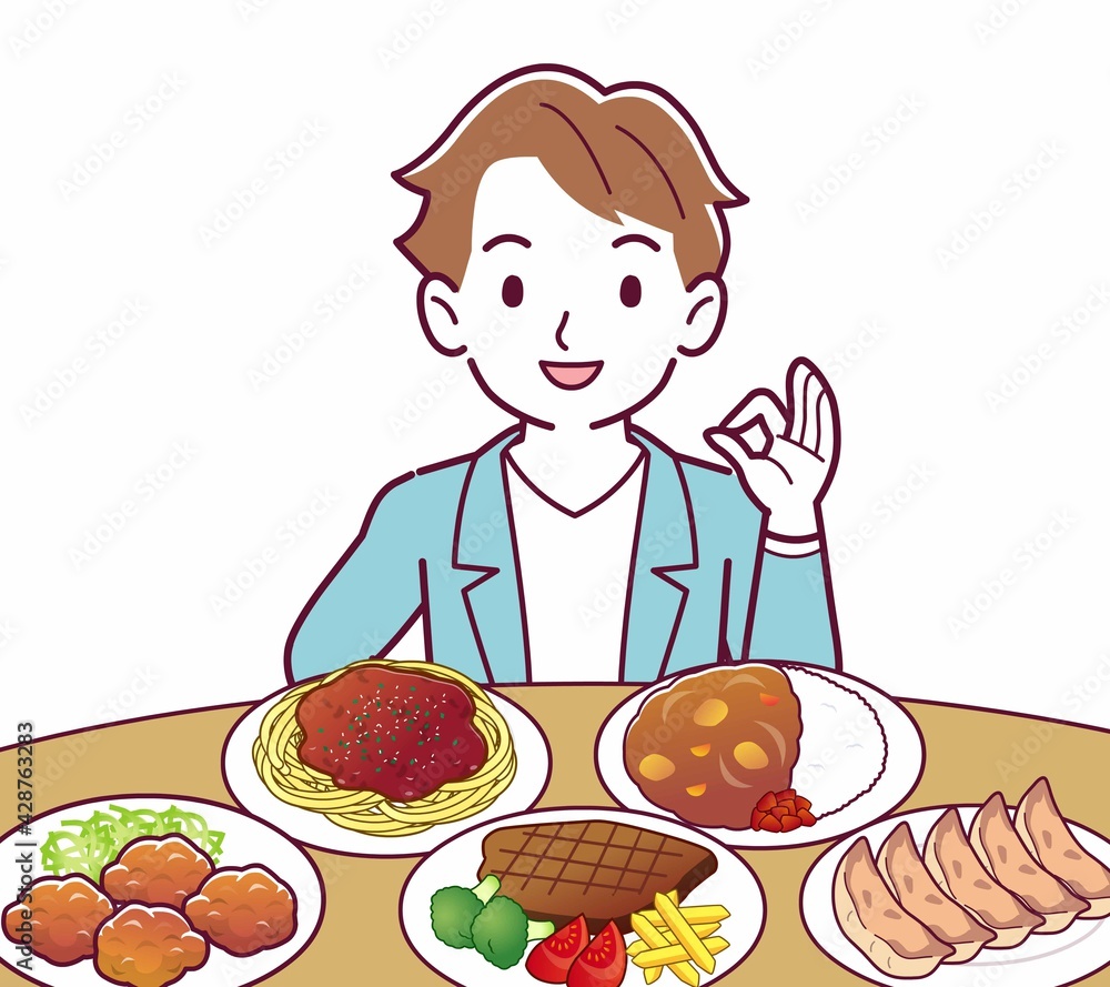 たくさん食べ物を食べる人