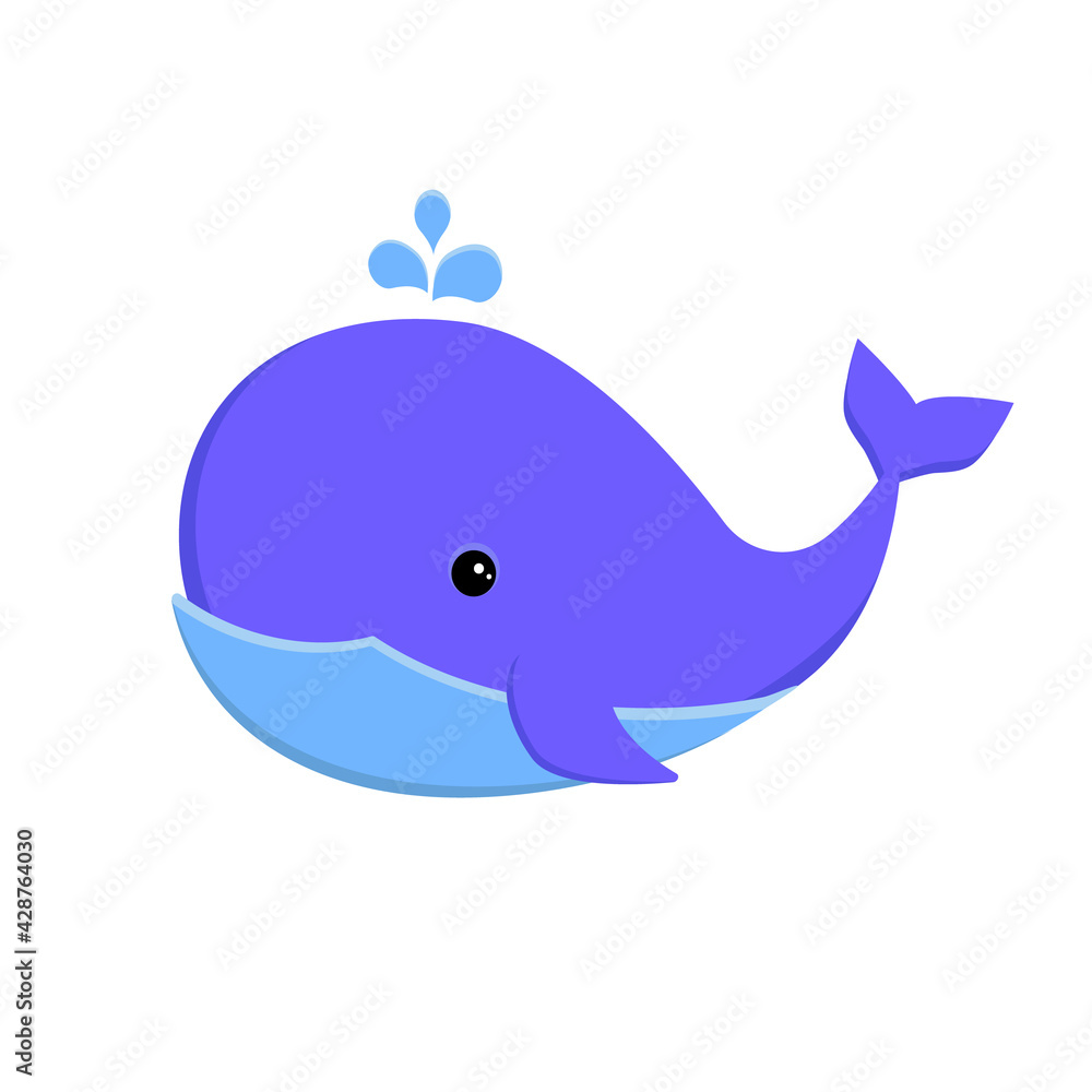 Fototapeta premium Blue whale with spray of water.