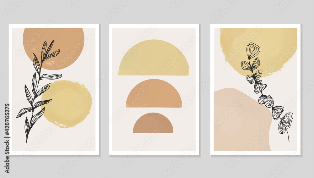 Set of creative abstract modern trendy wall art Set of creative abstract modern trendy wall art