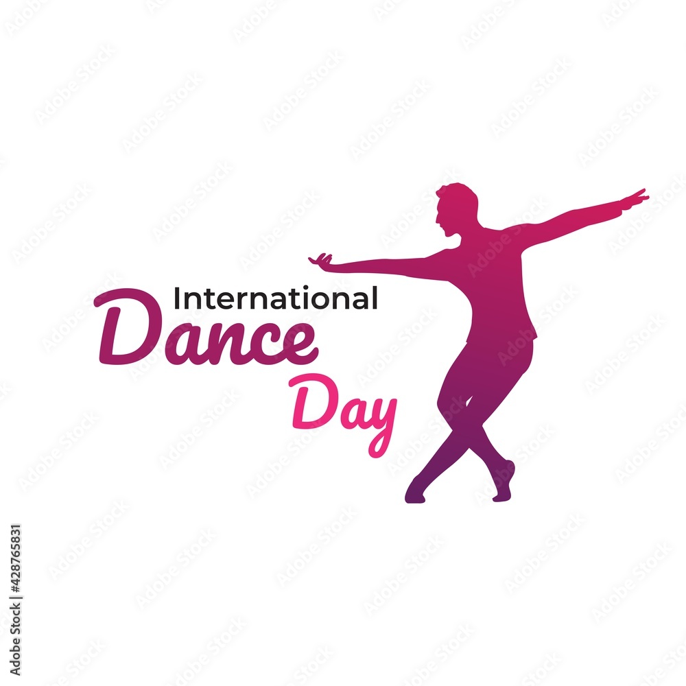 International dance day. Logo icon vector illustration.