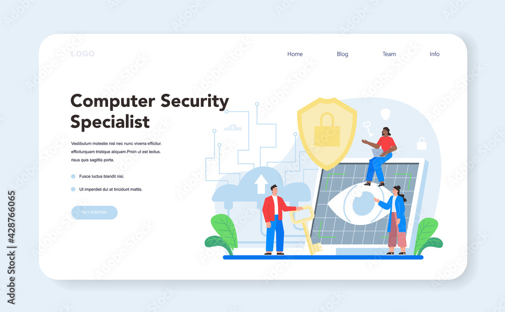 Computer Security Specialist Web Banner Or Landing Page Idea Of computer-security-specialist-web-banner-or-landing-page-idea-of