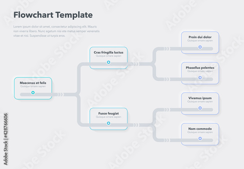 Simple infographic for flowchart template with place for your content. Flat design, easy to use for your website or presentation.