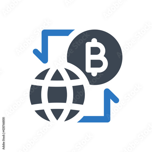 Bitcoin money flow icon