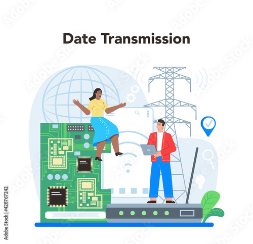 Internet of things concept. Idea of smart wireless electronics.