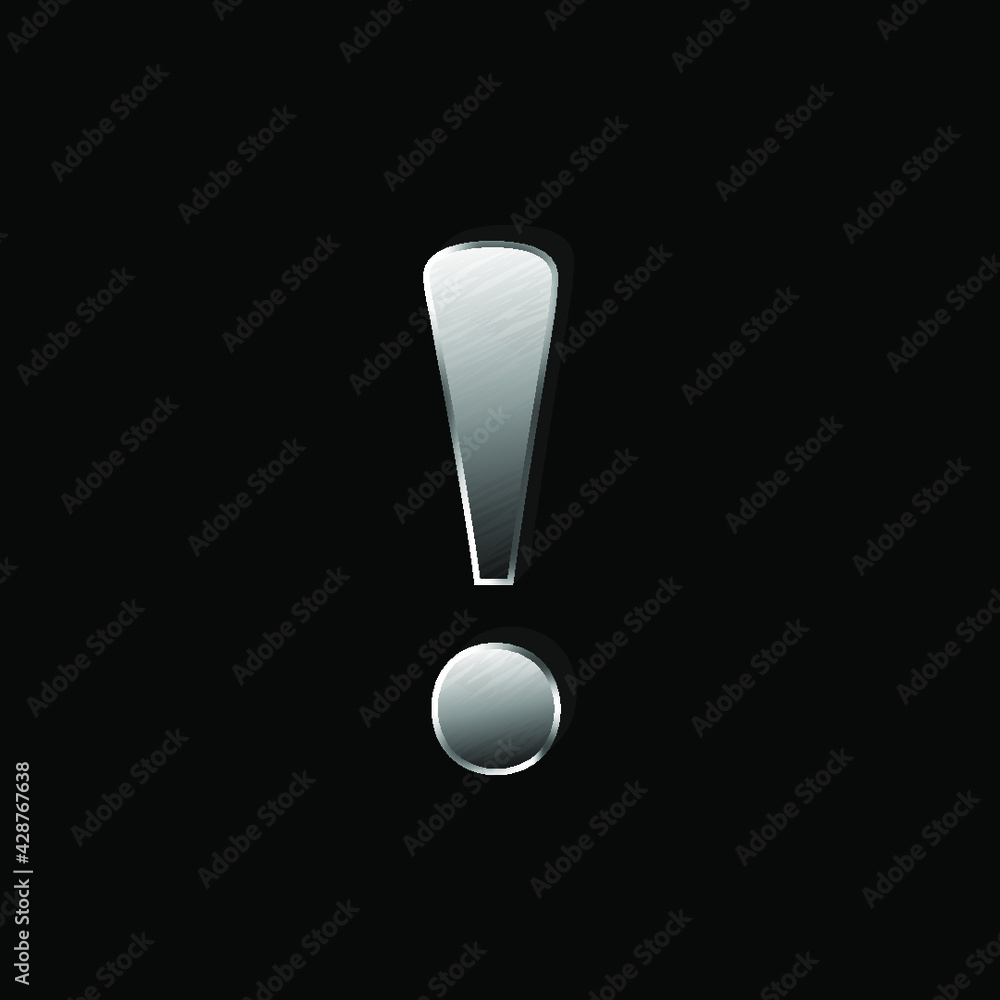 Exclamation mark with metallic effect Exclamation mark with metallic effect