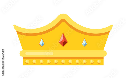 Gold monarch crown award isolated on white background