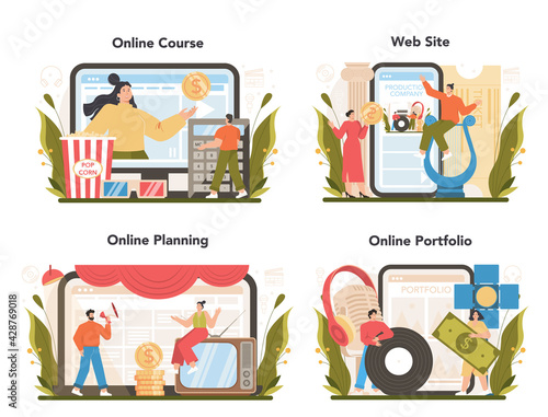 Producer online service or platform set. Film and music production