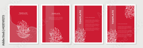 Social media stories, posts, highlights templates. Abstract floral vector backgrounds with copy space for text