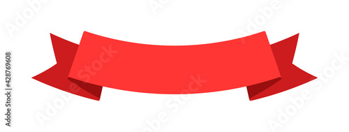 Curved award banner ribbon isolated on white