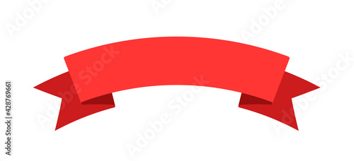 Vintage ribbon tape banner, badge or label isolated