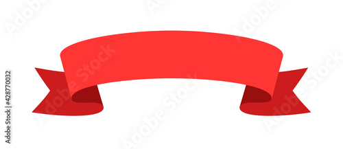 Red silk ribbon decorative tape isolated on white