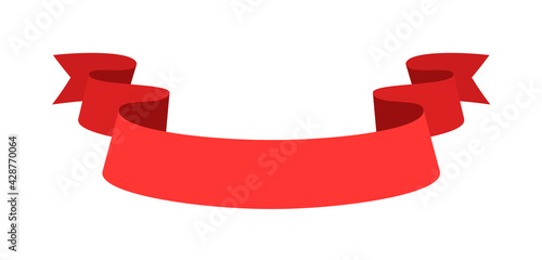 Red silk decorative tape isolated on white background