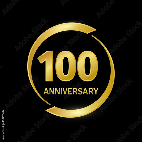 100 years anniversary celebration with elegant golden color and ring for anniversary celebration