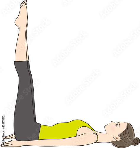 Pilates, pose illustration, Cork screw