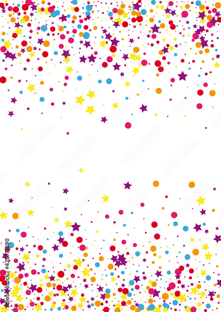 Blue Surprise Star Background. Happy Confetti Illustration. Pink Circle Element Decoration. Festive Dot Background.