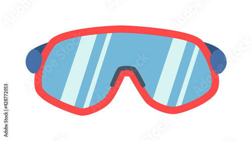 Protective goggles, ski glasses isolated on white