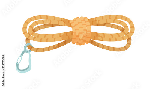 Rope with fastener isolated on white background