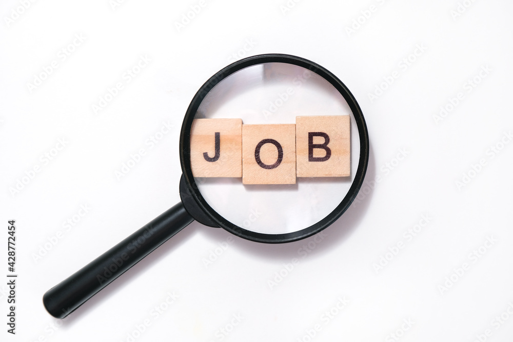 job search concept. Job search lettering on the table, many lettering sheets job search concept. Job search lettering on the table, many lettering sheets