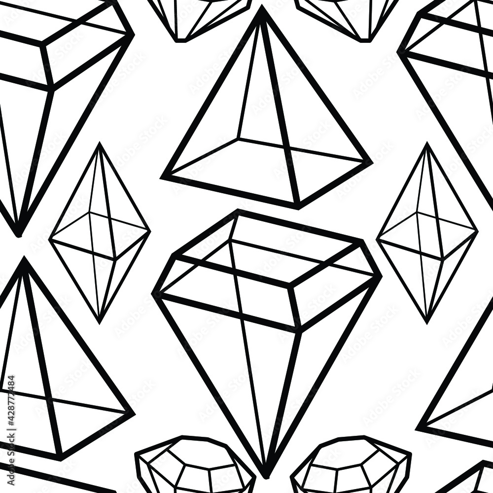 Vector seamless pattern from diamond. Luxury design elements. stock illustration