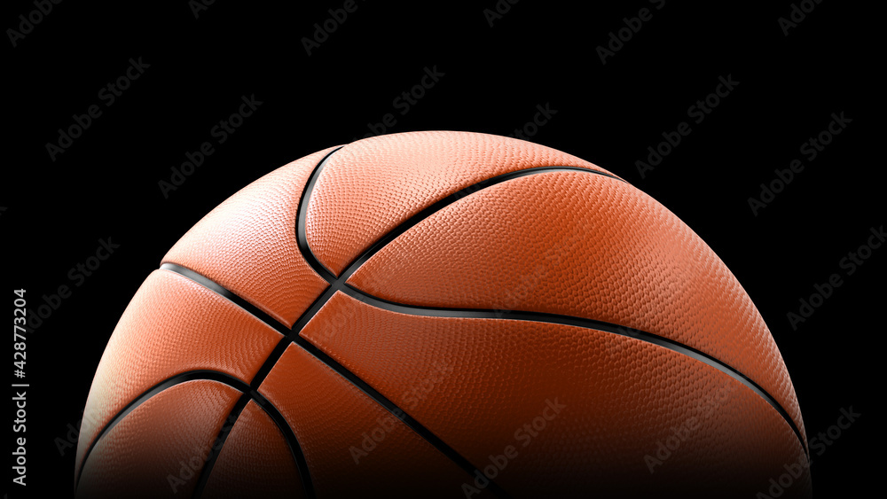 3d rende Half Basketball close-up