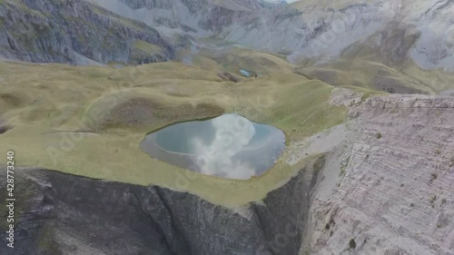 Beautiful aerial view of Drakolimni lake, ashtoning natural scenery photo