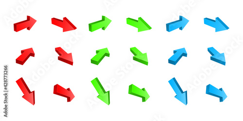 red arrow 3d icon set