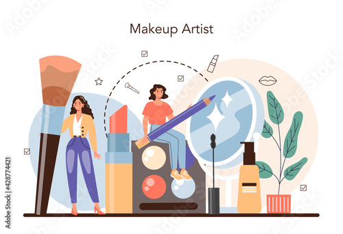 Make up artist concept. Professional artist doing a beauty procedure
