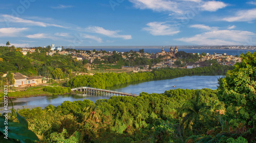 Beautiful vibrant view of the Yurumi river from the Evangelical Seminary of Puerto Rico photo