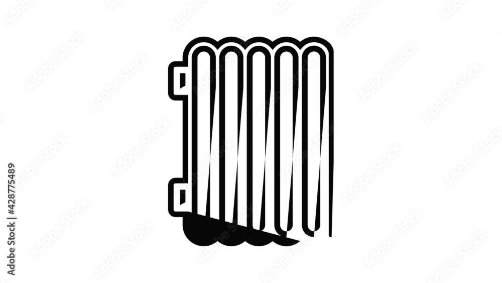 House thermo battery icon animation outline best object on white background House thermo battery icon animation outline best object on white background