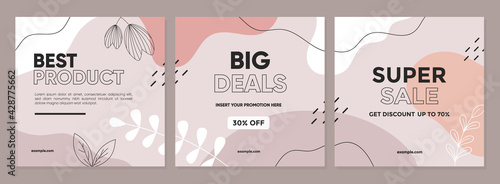 Sale square banner template for social media post, feed, banners design, web or internet advertisment. Trendy abstract square template with colorful concept.	