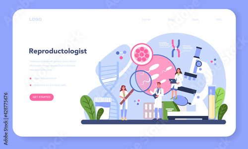 Reproductology and reproductive health web banner or landing