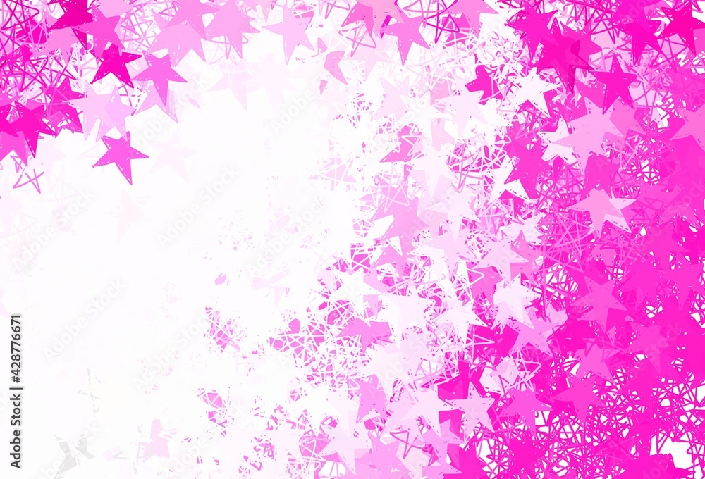 Light Pink vector texture with beautiful stars.