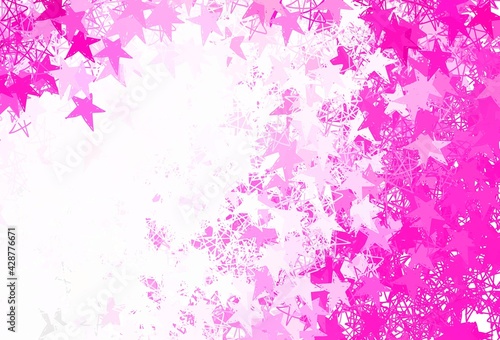 Light Pink vector texture with beautiful stars. © smaria2015