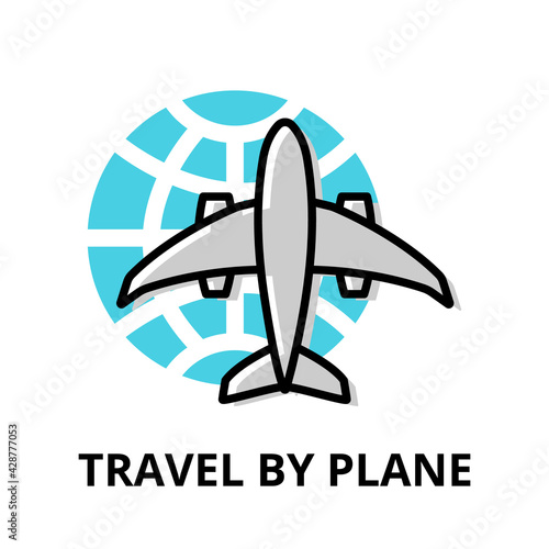Icon concept of Travel by Plane, travel collection