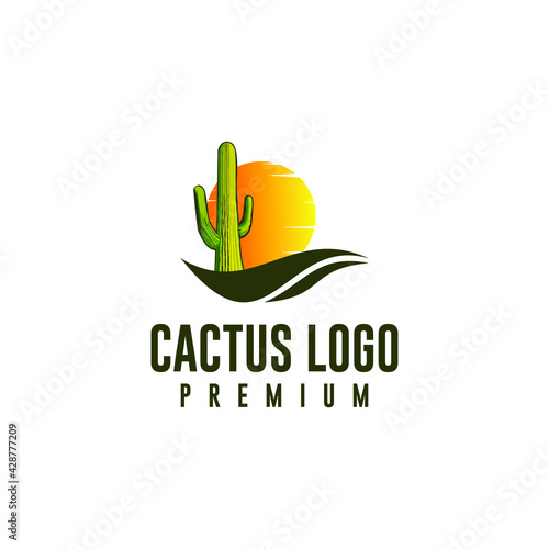 Cactus tree vector logo design for business