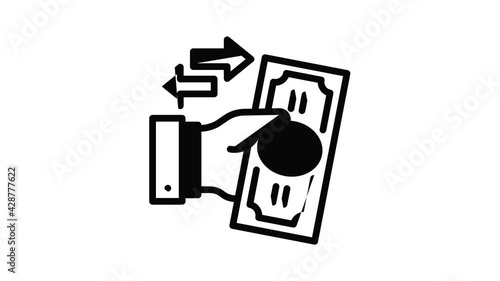 Reverse bribery icon animation outline best object on white background