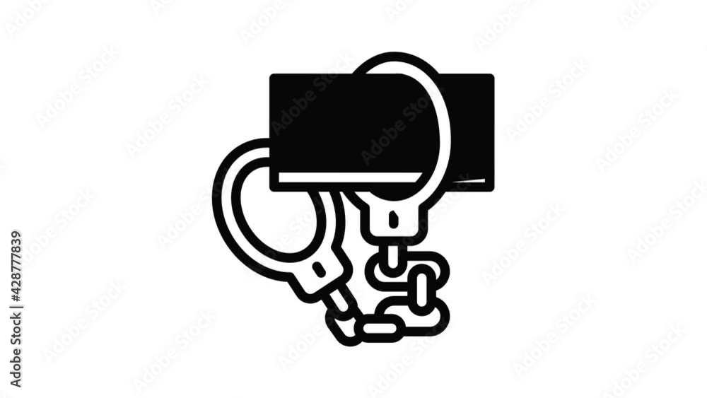 Handcuffs bribery icon animation outline best object on white background Handcuffs bribery icon animation outline best object on white background