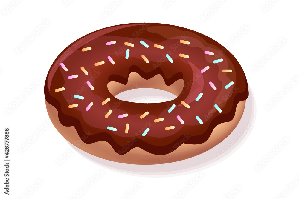 chocolate donut illustration isolated on white background chocolate donut illustration isolated on white background