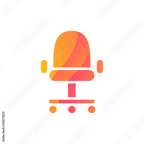 Chair comfortable office furniture icon vector