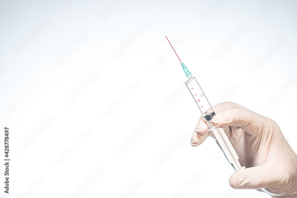 Medical concept with syringe for vaccination isolated on white. Medical concept with syringe for vaccination isolated on white.